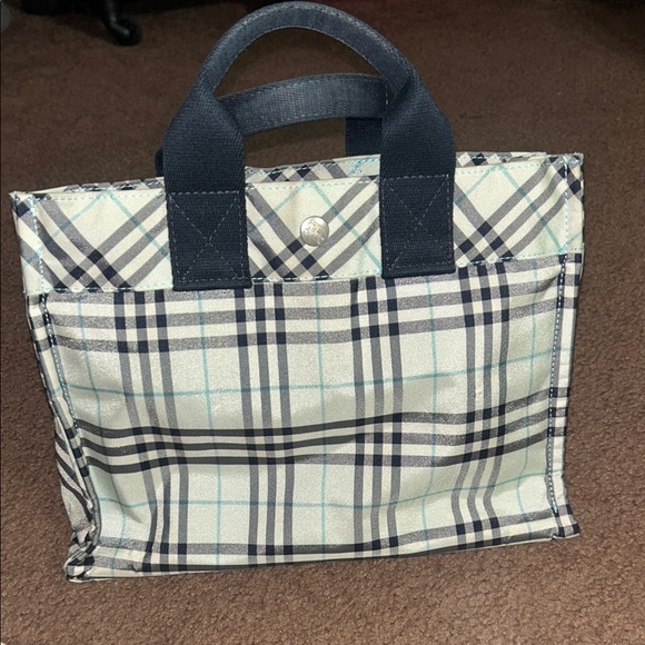 Burberry Handbags - Authentic light blue Burberry Checkered Tote Bag - with free COA!!